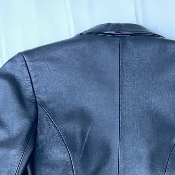Black Genuine Leather Jacket - Picture 5 of 5